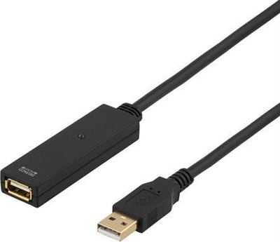 Kabllo zgjatese USB Deltaco, USB 2.0, 7m, e zezë