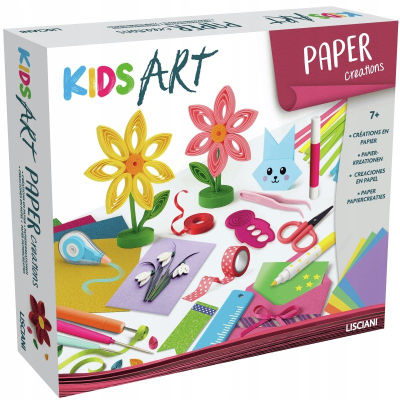 Set kreativ me letra Lisciani Kids Art Paper Creations, punime letrash, 7+, shumëngjyrësh