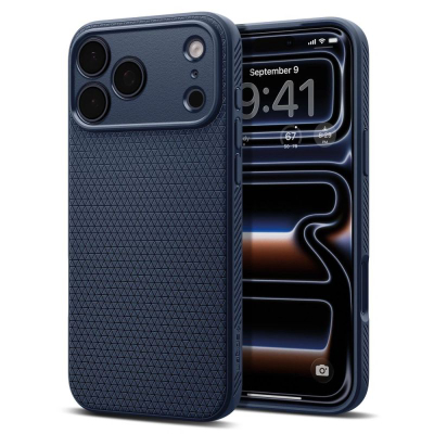 Mbrojtëse telefoni Spigen Liquid Air për iPhone 17 Pro Max, TPU e butë, kundra goditjeve, blu navy