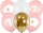 Balona latex PartyDeco, ditlindja e parë, set 6 copë, 30cm, baby pink edhe të bardha