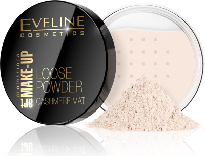Pudër e lirshme Eveline Cosmetics Cashmere Mat 01 Transparent, 20g, transparente