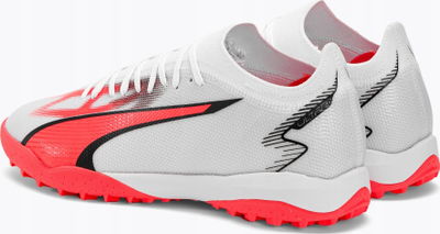 Këpucë futbolli Puma Ultra Match TT M 107521-01, për fushë me bar sintetik, rrjetë sintetike, të bardha me neon