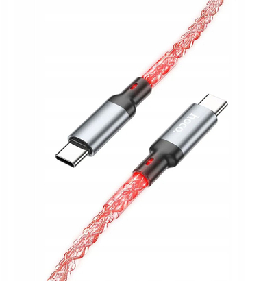 Kabllo USB Hoco U112, Type C në Type C, 60W 3A, 1m, gri