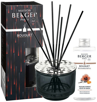 Комплет стапчиња за темјан Maison Berger Paris Variation black + Velvet of Orient, дополнување, 200 мл