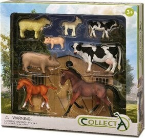 Set figura fermë Collecta Farm Animals, 8 copë, shumëngjyrëshe