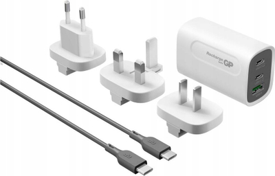 Karikues muri GP Batteries GaN PD, 2x USB‑C, USB‑A, i bardhë