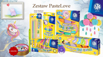 Set krijimi për kalamaj Astra PasteLove, ngjyra pastel, mbi 3 vjeç, shumëngjyrësh