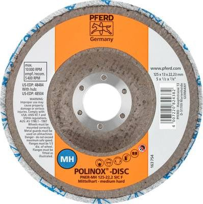 Disk abraziv PFERD Polinox PNER MH 125mm, vrimë 22.2mm, paketim 5 copë