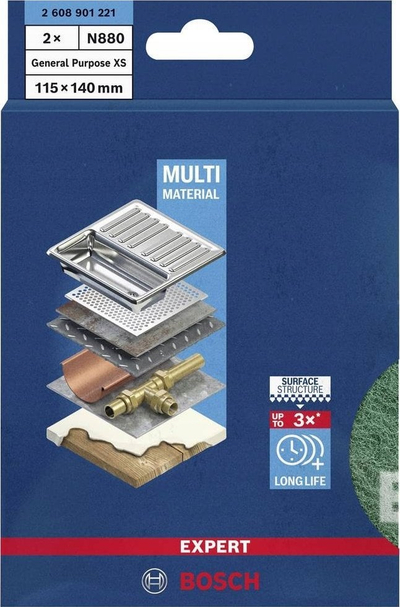 Jastëk gërryes Bosch Expert N880, 115x140mm, për lëmim me dorë, jeshil