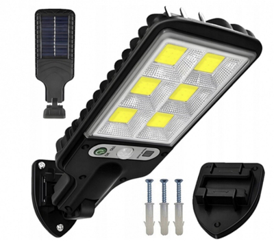 Llamba solare LED Elight LU17, 120 COB, sensor PIR, e zezë