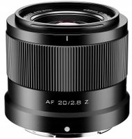 Objektiv Viltrox AF 20mm f/2.8 për Nikon Z, kënd i gjerë, autofokus, i zi