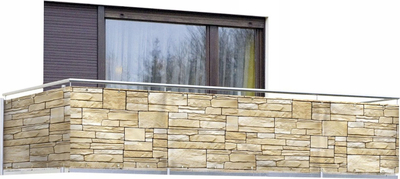 Завеса за приватност за балкон Screen For Balcony Wall, ролна 5 m, 24 метални прстени, мотив ѕид