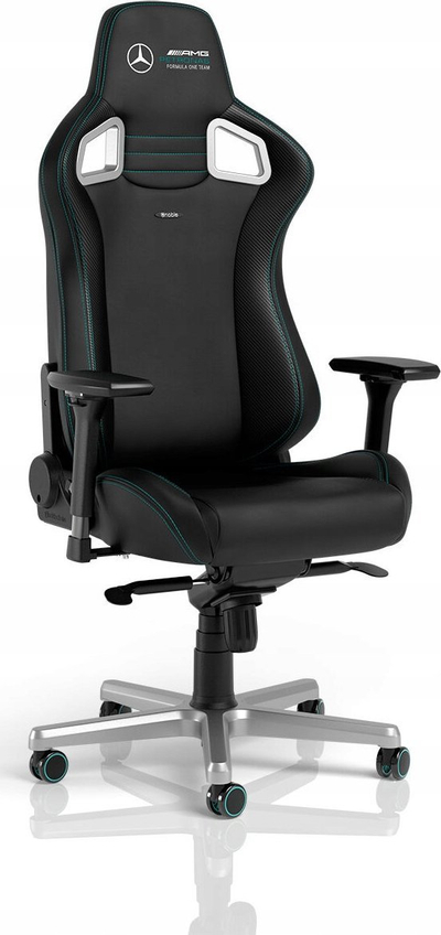 Karrige gaming Noblechairs EPIC Mercedes AMG Petronas, lëkurë vegane, ergonomike, e zezë
