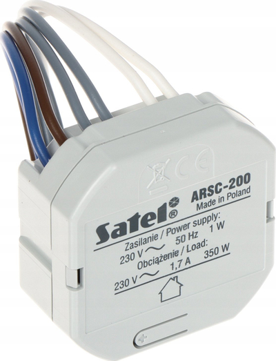 Kontrollues roletash inteligjent Satel ARSC-200 Be Wave, 230V AC, për roleta elektrike, i bardhë