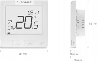 Termostat muror Salus Ultra-thin, OpenTherm, 230V, i bardhë