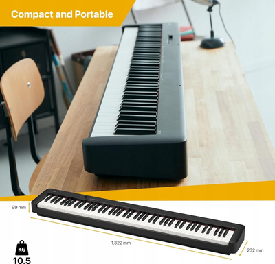 Piano dixhitale Casio CDP S110, 88 taste, USB, e zezë