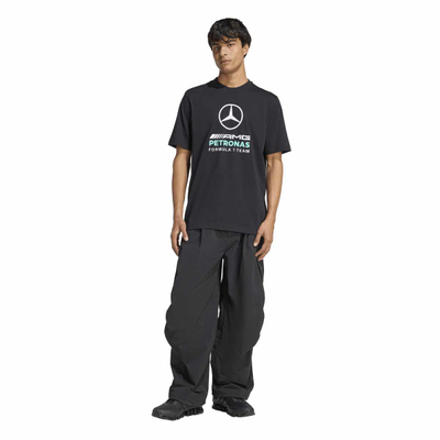 Bluzë sportive Adidas Performance Mercedes AMG Petronas, me grafikë, e zezë