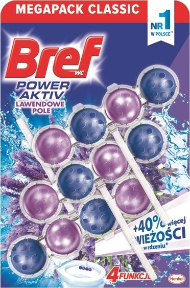 Освежувач за тоалет Bref WC Hanger Active Lavender, висечка, сет 3x50g