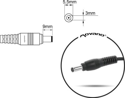 Karikues laptopi Mitsu, 19V 2.1A 40W, pin 5.5x3.0 mm, i zi