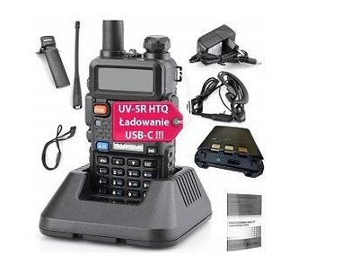 Radiotelefon Baofeng UV-5R HTQ, 5W, USB-C, i zi