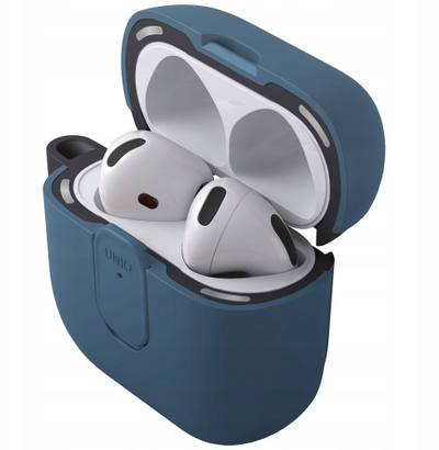 Kënte mbrojtëse Uniq Clyde për kufje AirPods 4, TPU, me kapak, blu