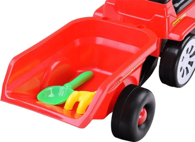Traktor lodër kalërues ZA3746, me rimorkio, melodi, i kuq