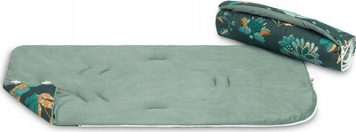 Qese gjumi për karrocë Sensillo Paradise Emerald, velvet i hollë, për karroca trolley, jeshile me figura