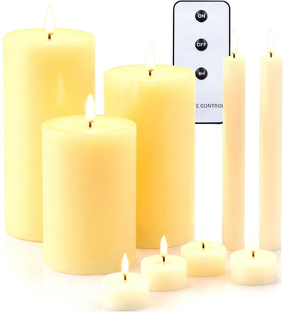 Set qirinj LED Home&Styling, 9 copë, me telekomandë, ngjyrë ivory