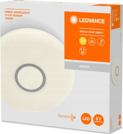 Plafonierë LED Ledvance Orbis, 24W, me sensor lëvizjeje, e bardhë