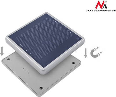 Llambë solare LED Maclean, 4 x 0.14 W, e argjendtë