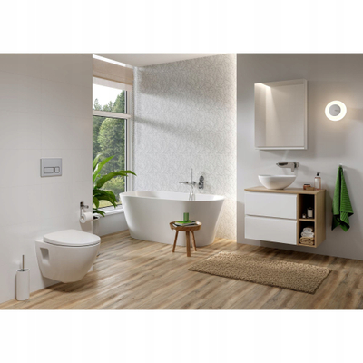 Buton shkarkimi Alca PLAST Flush Button Block, me dy shkarkime, krom me shkëlqim