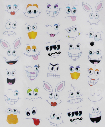 Ngjitësa emocione Craft with Fun, set 30 copë, shumëngjyrëshe