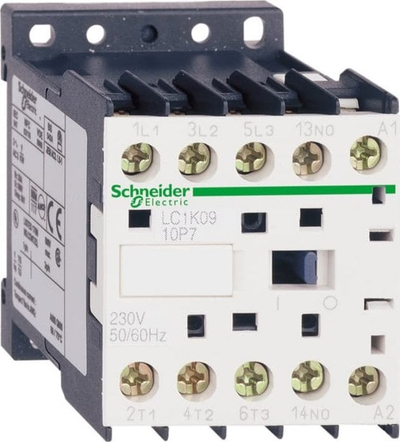 Kontaktor fuqie Schneider Electric LC1K1201P5, 12A 3P, 230V AC 50Hz, i bardhë