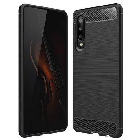 Kapak karboni për Huawei P30, TPU, i zi