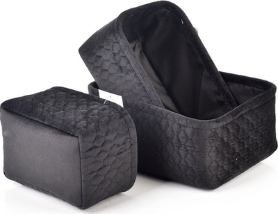 Set shporta organizuese Mondex Sara, 3 copa, velvet, të zeza