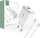 Karikues rrjeti Tech-Protect C20W, 20W PD QC 3.0, 2 porta, me kabllo USB-C, i bardhë