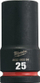 Çelës i gjatë goditës Milwaukee SHOCKWAVE, 3/4", 25 mm, i zi