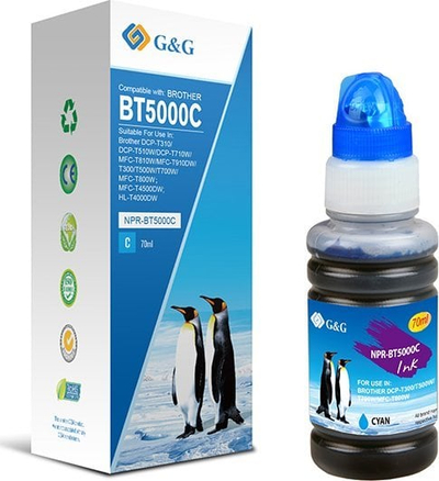 Bojë printeri G&amp;G Brother BT5000C, blu (cyan), për Ecotank
