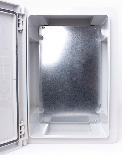 Kuti elektrike shpërndarëse ABS IP65, 35x25x15 cm, derë jo transparente, gri