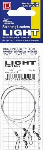 Aksesor për shkop peshkimi Dragon 1x7 Surflon AFW Light 15cm 9kg, 2 copë