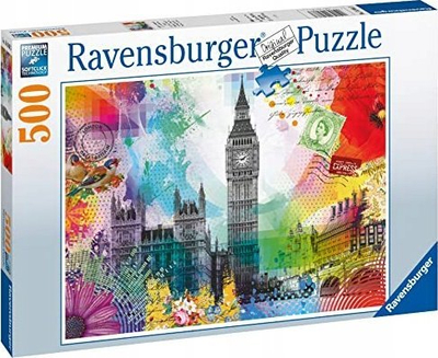 Puzzle Ravensburger At London Postcard, kartolinë Londër, shumëngjyrësh