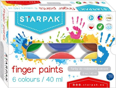 Bojë gishtash Starpak 448008, set me 6 ngjyra, 40 ml
