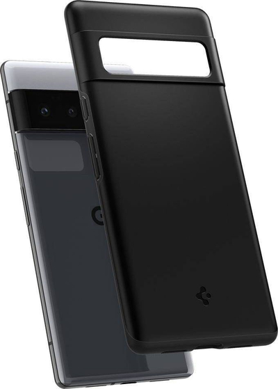Mbulesë telefoni Spigen Thin Fit për Google Pixel 6 Pro, TPU edhe polikarbonat, e hollë, e zezë