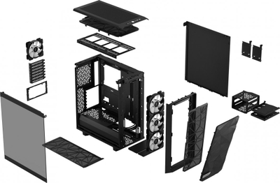 Kasë Fractal Design Meshify 2 Compact RGB, e zezë, Midi Tower