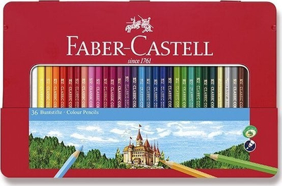 Сет дрвени боици Faber-Castell 115886, шестоаголно тело, 36 парчиња, повеќебојни