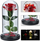 Декор вечна роза Lamex Eternal Rose in Glass, 22 cm, со LED осветлување, проѕирен