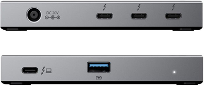Хаб Thunderbolt ALOGIC TB4H3TB, 40Gbps, 60W Power Delivery, црно сив