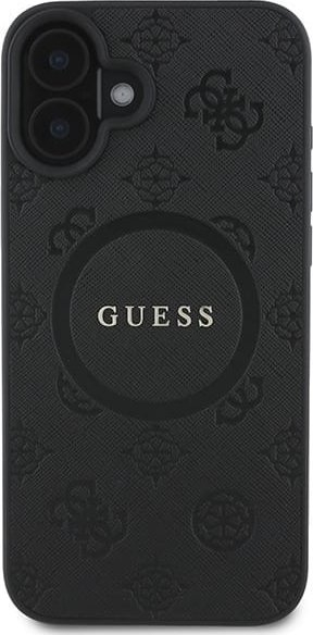 Këse telefoni Guess Saffiano Peony Classic Logo, MagSafe, për iPhone 16 6.1", e zezë