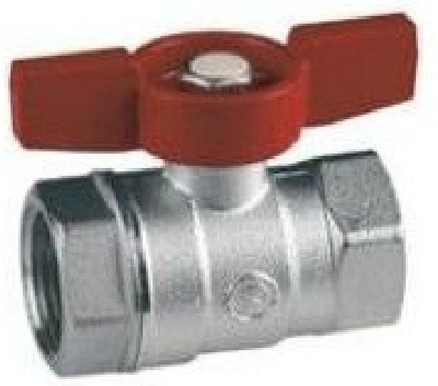 Rubinet sferik Giacomini R251X003, F-F 1/2", me dorezë T, i kuq