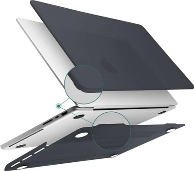 Kapak mbrojtës Alogy Hard Case për MacBook Pro 16 2021 A2485, polikarbonat, matte, i zi